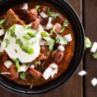 Colorado Chili · Our rich and savory steak, chorizo, and red bean chili is spiced up with roasted red chilies...