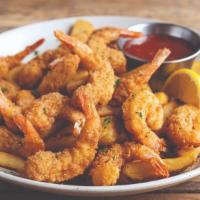Fried Shrimp · 18 crispy hand-breaded shrimp served atop steak fries with house-made
sweet fire sauce, our ...