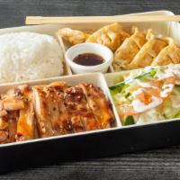 3 Item Bento Box · Served with rice, salad, and miso soup. No duplicate items. No substitutions. Consuming raw ...