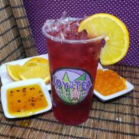 Passion Hibiscus FT · Hibiscus tea, blended passionfruit. Add choice topping.