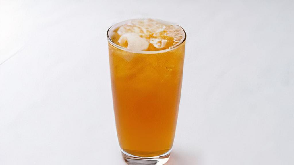 Peach Lychee FT · Jasmine green tea, blended peach & orange. Add choice topping.