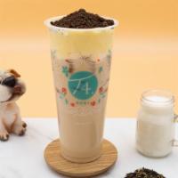 B12, Oreo Milk Tea w   brulee · Barista recommend ! New  drink!!
Large size. 700 ML 
non-dairy