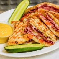 SPICY    PASTRAMI   · Seasoned Beef Pastrami Meat On Pita Bread With Jalapenos - Tomatoes - Onions - - Mozzarella ...