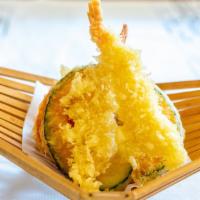 Tempura Mix · Deep fried shrimp and vegetable in tempura batter.