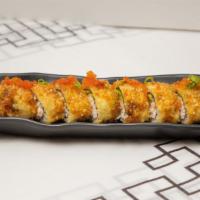 California Crispy · Deep fried California roll topped with tobiko.