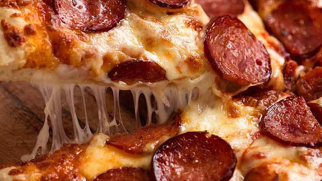 Pepperoni Pizza · Classic pepperoni pizza. Only large size.