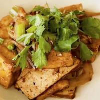 Lemongrass Tofu · Wok stir fried fresh Hodo soy tofu, with slices of  five spice braised Hodo Soy Tofu, a tart...