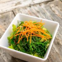 Seaweed わかめ · Vegetarian. Seaweed salad with iceberge and shredded carrots.