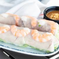 #19. Traditional Spring Rolls (2) · Steamed lean pork, shrimp, rice vermicelli and fresh vegetables wrapped in rice paper.