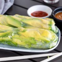 #22. Vegan Avocado Spring Rolls (2) · Vegetarian. Avocado, rice vermicelli and fresh vegetables wrapped in rice paper.
