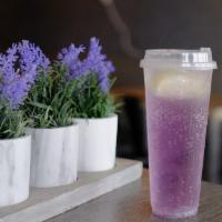 Lavender Breeze Tea · Serves with fresh lemon and lemon juice