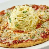 Chicken Parmesan “Pizza Style” · Chopped Chicken Breast Coated with Breadcrumbs, Covered with Marinara Sauce and Lots of Melt...