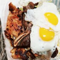 6. Hawaiian Atkins BBQ Plates · BBQ Chicken, BBQ Short Ribs, BBQ Beef and Eggs.
(810cal)