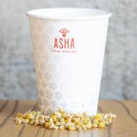Chamomile Herbal Tea · A calming infusion of golden blossoms. Served hot. Unsweetened.