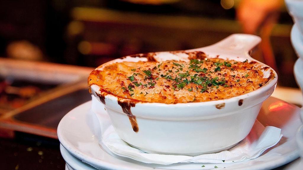 Baked Mac & Cheese · With crunchy parmesan crust.Add Applewood double smoked bacon for an additional charge.