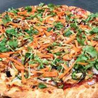 #50 Sriracha Chicken · NEW !- Red Sauce, Spicy Grilled-chicken, Jalapeno, Carrot, Green Onion, Red Onion, Cilantro,...