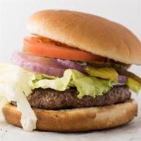 Hamburger · Good old classic hamburger.  100% certified Angus chuck freshly ground daily on premises. Al...
