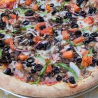 Vegetarian Special Pizza (Medium) · Mushrooms, bell pepper, black olive, onion, and fresh tomatoes.