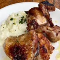 Half Oven-Roasted Chicken Dinner · choice of one side