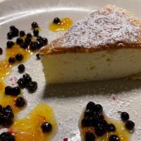 Japanese Cheesecake · blueberry compote