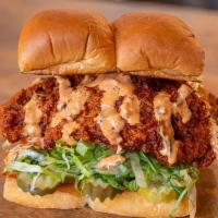 The Hot Chick · Two crispy fried chicken tenders, spiced to your liking, Plain, Nashville Hot or Nashville H...