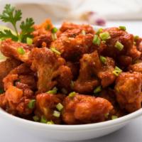 Gobi Manchurian · Vegetarian classic cauliflower, corn flour, soy sauce, chilli sauce, ginger & garlic deep-fr...