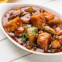 Chili Paneer · Indian cottage cheese dipped in chili sauce and cooked with indian spices for exotic taste.