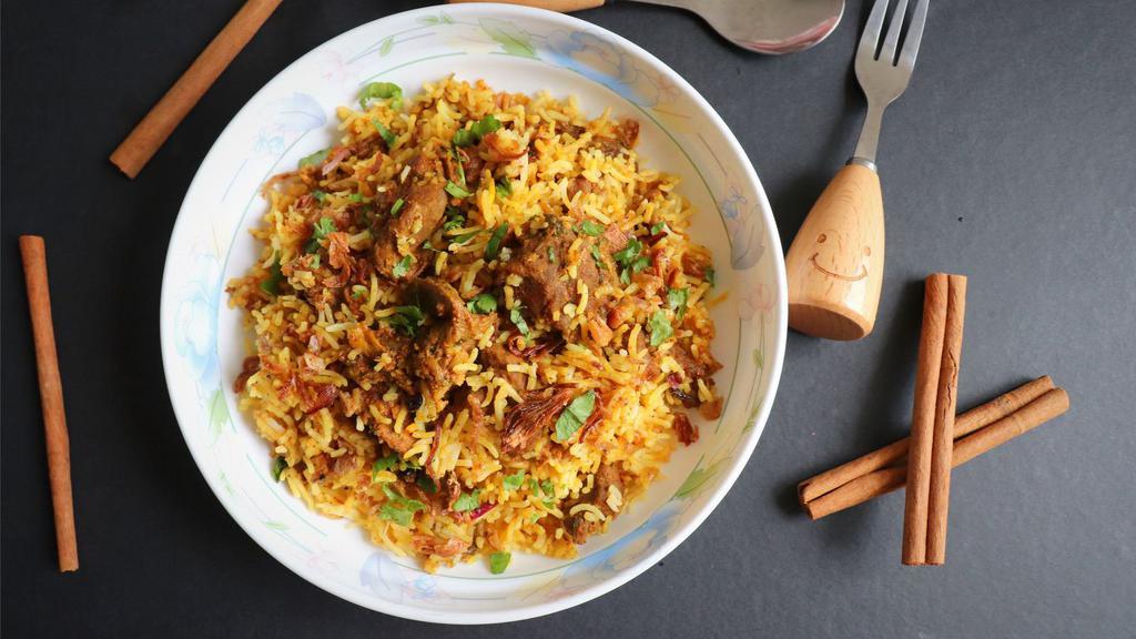 Goat & Paneer Biryani · Combo style of paneer and goat mixed and cooked with biryani for exotic taste.