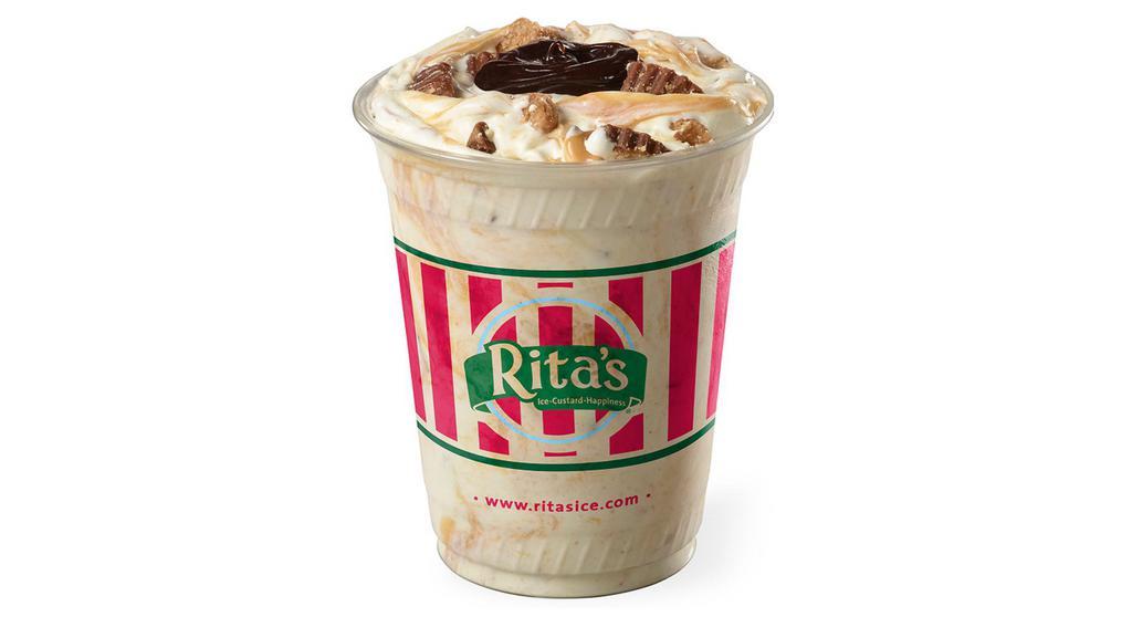 REESE’S Peanut Butter Mudslide Concrete · Vanilla Custard blended with REESE’S Peanut Butter Cups, REESE’S Peanut Butter Sauce & stuffed with Hot Fudge.
