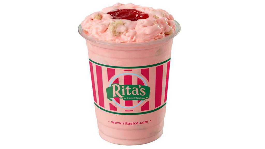 Strawberry Pie Concrete · Strawberry Custard blended with Pie Chips & stuffed with Strawberry Topping.