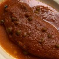 Chile Relleno with Beef · Served with rice, beans or rice and beans.
