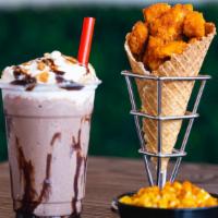 Chick'n Cone Meal · Chick'n cone, ice cream and a drink...you can even put mac inside the cone! Switch the ice c...