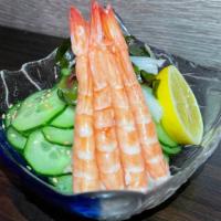 Ebi Sunomono · shrimp with cucumber in vinegar dressing.