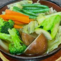 Vegetable Udon · fresh vegetable and udon served in broth