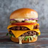 The Stand-Up  · 2x grilled Impossible ™  patties, 2x cheddar, lettuce, tomato, red onion, pickles, and speci...