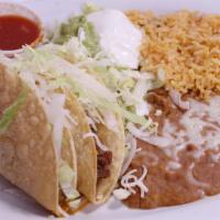Tacos Dorados Combo · Crispy with your choice of meat, cheese, lettuce, and salsa.