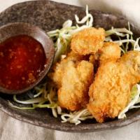 Fried Oysters · House fried oysters sweet chili garlic sauce.