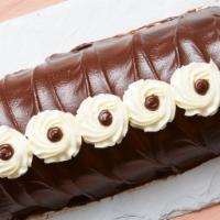 Chocolate Roll · Chocolate sponge cake roll filled and iced with our signature chocolate frosting.