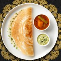 BouGhee Masala Dosa · Savory crepe made of rice & lentil batter and clarified butter served with seasoned potato m...