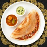 A Sight For Mysore Dosa · Savory crepe made of rice & lentil batter topped off with a house special Mysore spread - se...