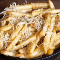 Garlic Parmesan Fries · Tossed with garlic butter, fresh garlic and shredded parmesan
