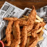 Chicken Strips & Chips · Most popular. Crispy panko-breaded chicken breast strips and fries, with ranch or bbq sauce.
