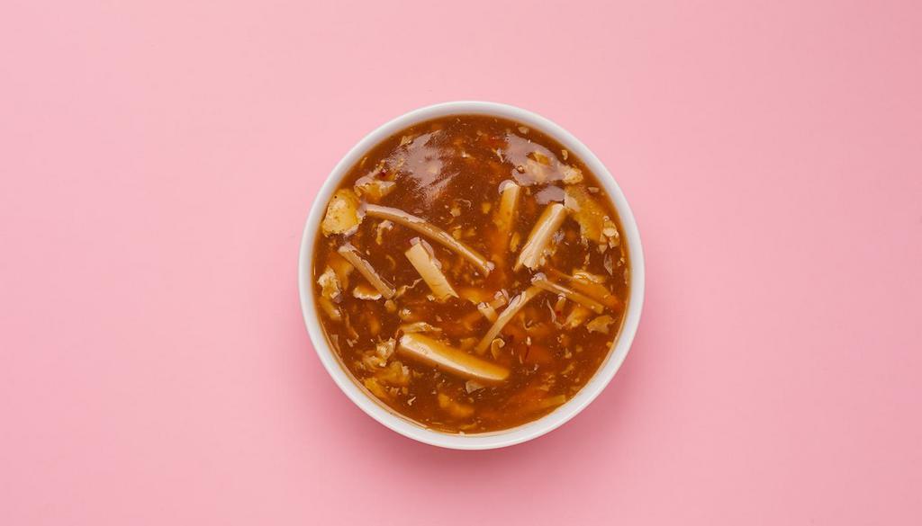 Hot and Sour Soup · Szechuan classic chicken broth with tofu and egg.