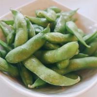 Edamame · Steam soybeans in the pod tossed with salt