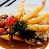 Tempura	 Curry · Shrimp Tempura, Japanese curry, carrot, pickle ginger, scallion, and  seaweed.