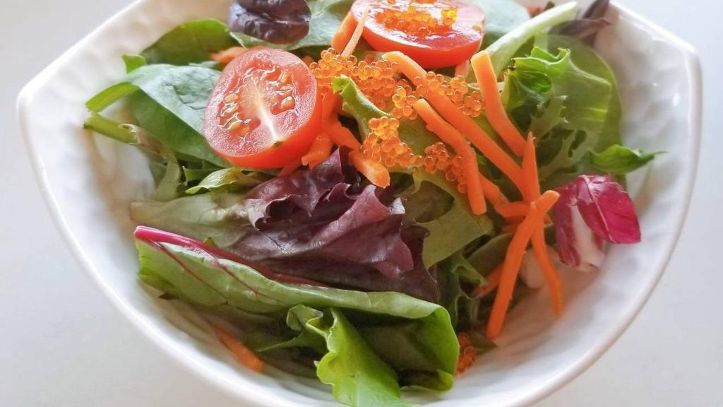 House Salad · Spring mix topped with cherry tomato, creamy roasted sesame dressing
*Contain soy, wheat, egg, sesame*