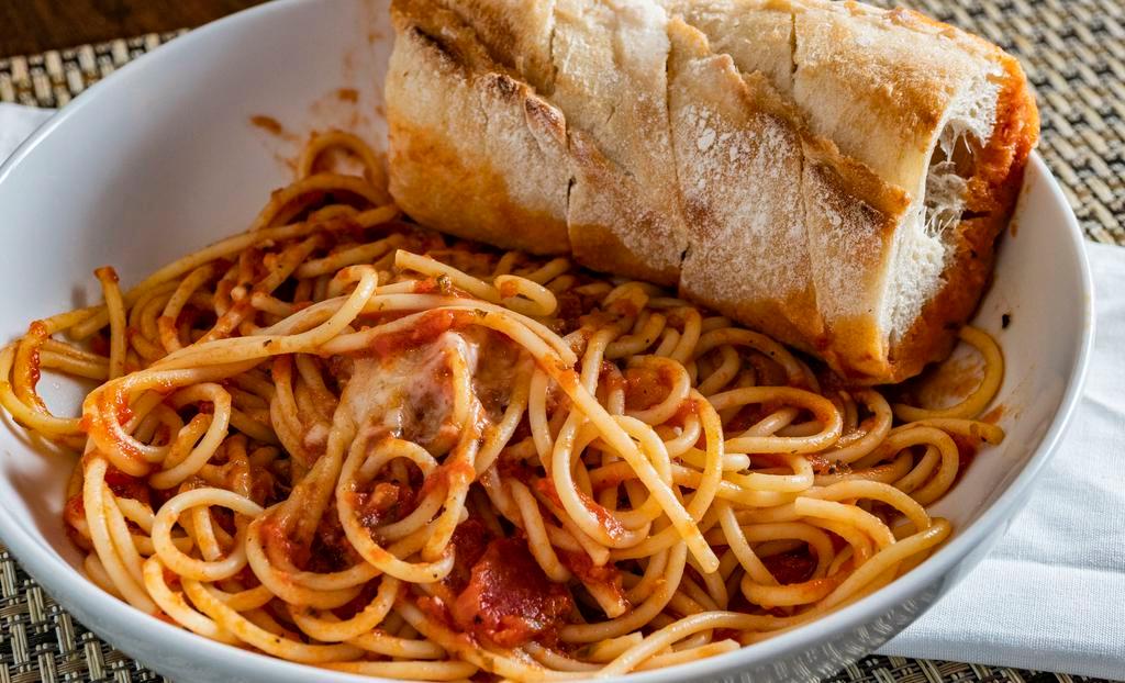 Spaghetti Marinara · Spaghetti tossed in our house marinara sauce.