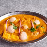 Lychee Paneer · Gluten-Free, Vegetarian.  Paneer cooked in a creamy lychee sauce w/ traditional Nepali spices.