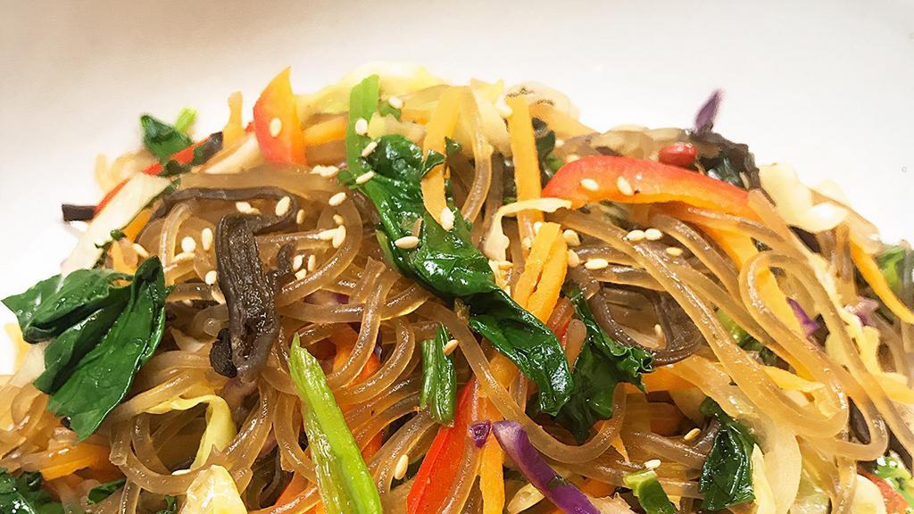 Veggie Jhap Chae · Sweet potato noodles with vegetables