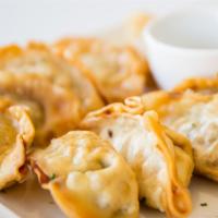 Spicy Chives Potstickers(6pcs) · Vegetables, chive, pepper and glass noodles